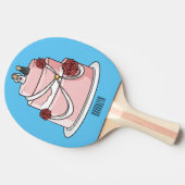 ケーキ結婚ー漫画イラストレーション 卓球ラケット (横)