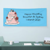 ケーキ結婚ー漫画イラストレーション 横断幕 (トレードショー)