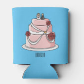 ケーキ結婚ー漫画イラストレーション 缶クーラー (裏面)