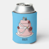 ケーキ結婚ー漫画イラストレーション 缶クーラー (缶裏面)