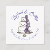 ケーキ結婚ー記念日ブライダルシャワーセンターピース エンクロージャーカード (正面)
