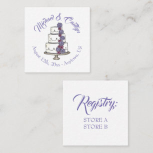 ケーキ結婚ー記念日ブライダルシャワーセンターピース エンクロージャーカード