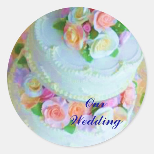 ケーキ結婚封筒用シールシール ラウンドシール (正面)