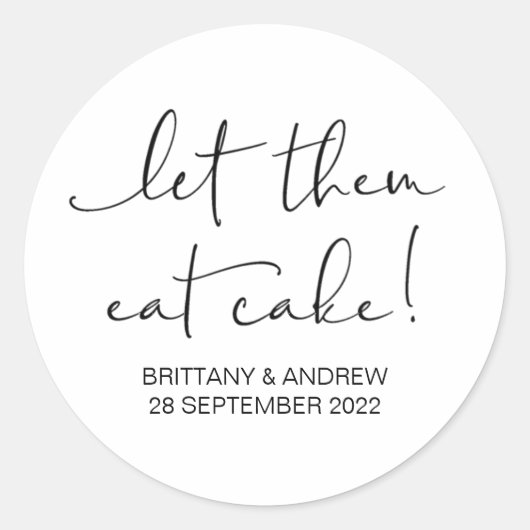 ケーキ結婚式の引き出物はケーキ食べの箱を作る ラウンドシール (正面)
