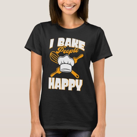 ケーキ職人 クッキー職人 カップケーキ職人 私は焼きます Pe Tシャツ (正面)
