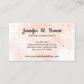 ケーキ職人 水彩画 イチゴ カップケーキ 名刺 (裏面)