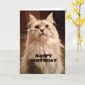 ケーキ誕生日カードを辛抱強く待つ カード (黄色い花)