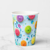 ケーキ誕生日紙カップ 紙コップ (裏面)