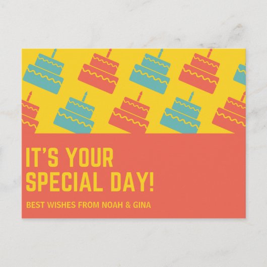 ケーキ誕生日 ポストカード (正面)