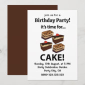 ケーキ誕生日 招待状 (正面/裏面)