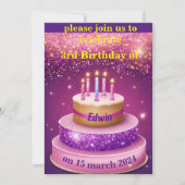 ケーキ誕生祝い 招待状 (正面)