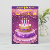 ケーキ誕生祝い 招待状 (スタンド正面)