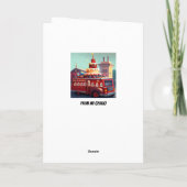 ケーキ遠くに消防士のおもしろい誕生日 カード (裏面)