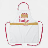 ケーキ金ゴールドブルガンディレッドベークモダンはっきりしたタイポグラフィ エプロン (正面)