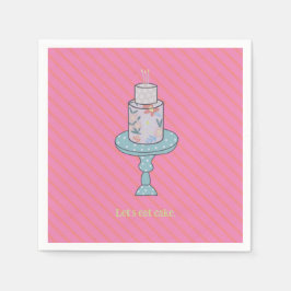 ケーキ食べかわいいパーティー スタンダードカクテルナプキン
