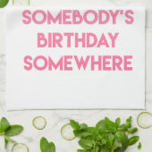 ケーキ食べだ！おもしろい引用文 キッチンタオル (折り畳み)