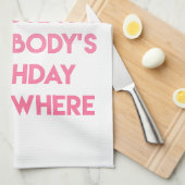 ケーキ食べだ！おもしろい引用文 キッチンタオル (四つ折り)