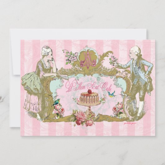 ケーキ食べのパーティの招待状 招待状 (正面)