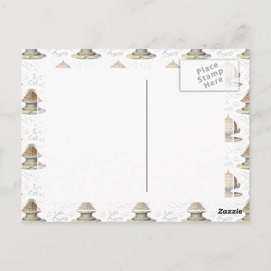 ケーキ食べのヴィンテージマリーアントイフランスのネット ポストカード (裏面)