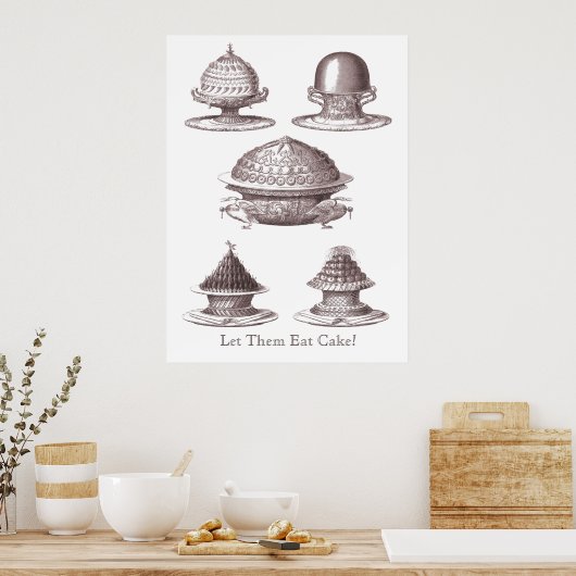 ケーキ食べを下さいソフフランスのレスアンティークプリント ポスター (キッチン)