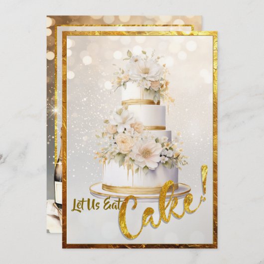 ケーキ食べを下さい招待状 招待状 (正面/裏面)