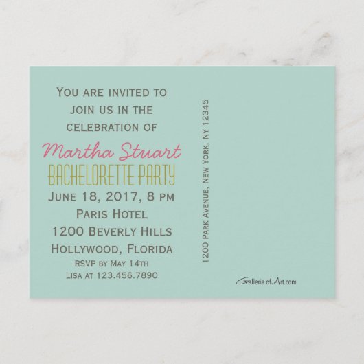 ケーキ食べを作る~はがき/招待状 インビテーションポストカード (裏面)