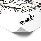 ケーキ食べを作る – オリジナルイラストレーション ポスター (角)