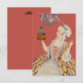 ケーキ食べを作る~招待状 出欠カード (正面/裏面)