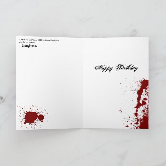 「ケーキ食べを誕生日 カード (内部)