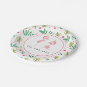 ケーキ食べトロピカルフローラフラミンゴパーティー ペーパープレート (アングル)