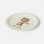 ケーキ食べベビーレオパードサファリパーティー紙プレート ペーパープレート (アングル)