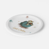 ケーキ食べベビー恐竜ハッチングニュートラルパーティー ペーパープレート (アングル)