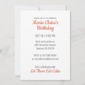 ケーキ食べマリーアントワネット誕生日パーティー 招待状 (裏面)