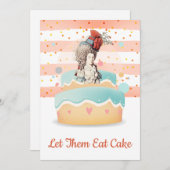 ケーキ食べマリーアントワネット誕生日パーティー 招待状 (正面/裏面)