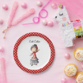 ケーキ食べュレ伝統的ッドホワイト水玉模様セビラナ ペーパープレート (パーティー)