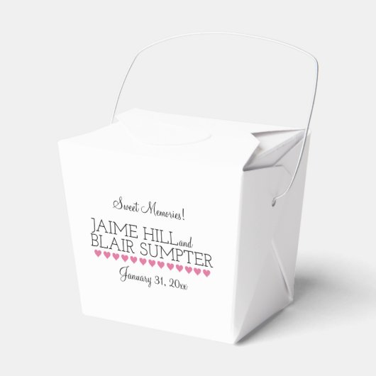 ケーキ食べ披露宴ケーキお願い箱ピンク フェイバーボックス (正面サイド)