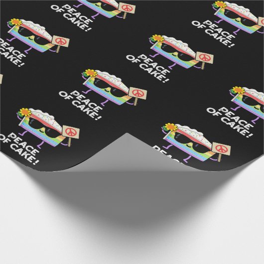 ケーキ食べ物のおもしろい平和プンダークBG ラッピングペーパー (角)