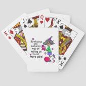 ケーキ食べ誕生日ユーモア トランプ (裏面)