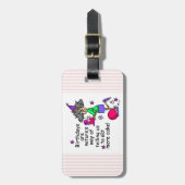 ケーキ食べ誕生日ユーモア ラゲッジタグ (正面縦)