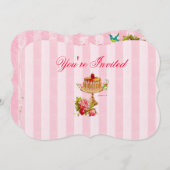 ケーキ食べ5" x 7"の形をした招待状 招待状 (正面/裏面)