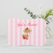 ケーキ食べ5" x 7"の形をした招待状 招待状 (スタンド正面)