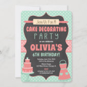 ケーキ飾のカップケーキバースデーパーティ招待状 招待状 (正面)