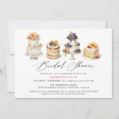 ケーキ |かわいいベーカリーデザートテーマブライダルシャワー 招待状 (正面)