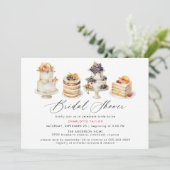ケーキ |かわいいベーカリーデザートテーマブライダルシャワー 招待状 (スタンド正面)