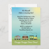 ケーキ&アイスクリームトレイン – ポストカード招待状 インビテーションポストカード (正面/裏面)