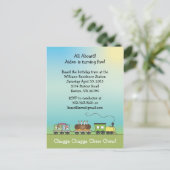 ケーキ&アイスクリームトレイン – ポストカード招待状 インビテーションポストカード (スタンド正面)