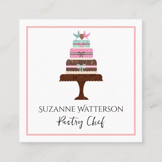 ケーキ&ウィスクペストリーベーカリー製品の名刺 スクエア名刺 (正面)