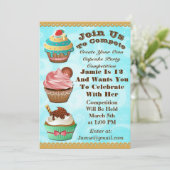 ケーキ・ウォーズ・ベイクオフ・バースデー・ブルー・スワールズ 招待状 (スタンド正面)