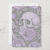 ケーキ&カオスパープルゴシックガール不気味誕生日 招待状 (裏面)