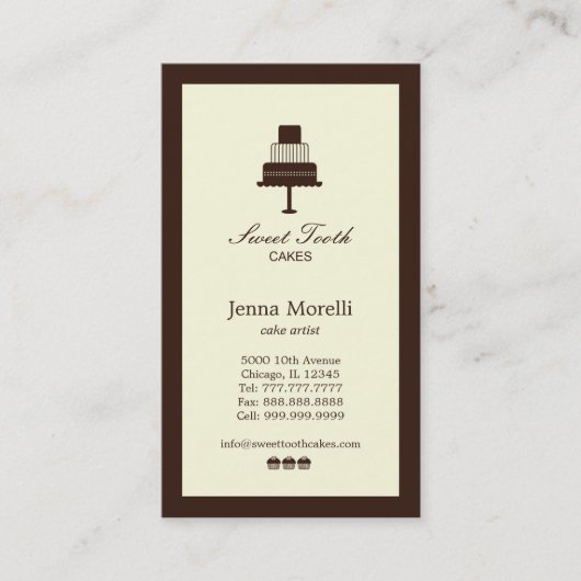 ケーキ&カップケーキベーカリー名刺 名刺 (正面)